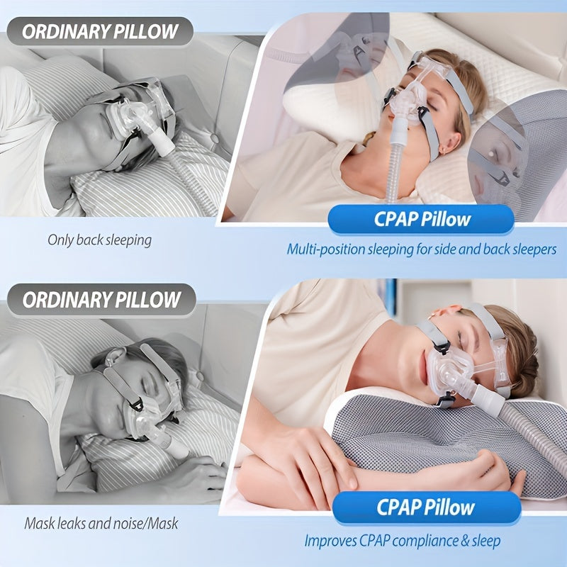 Almohada de espuma viscoelástica para durmientes de lado, almohada cervical para apnea del sueño y uso con CPAP