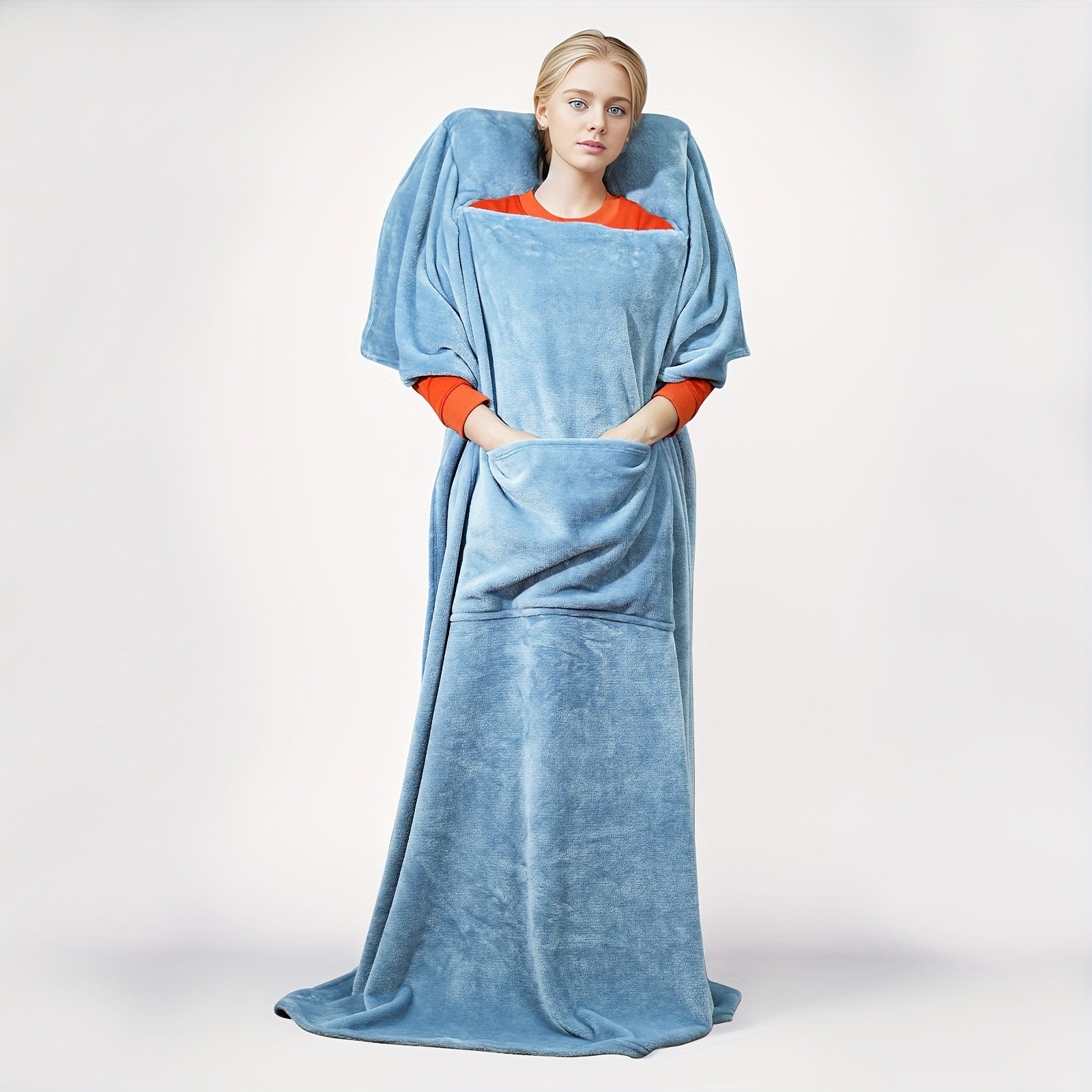 Kuchli yostiqli ko‘ylak bilan ko‘k Fleece yostiqli yostiq uchun o‘rindiq uchun va sayohat uchun