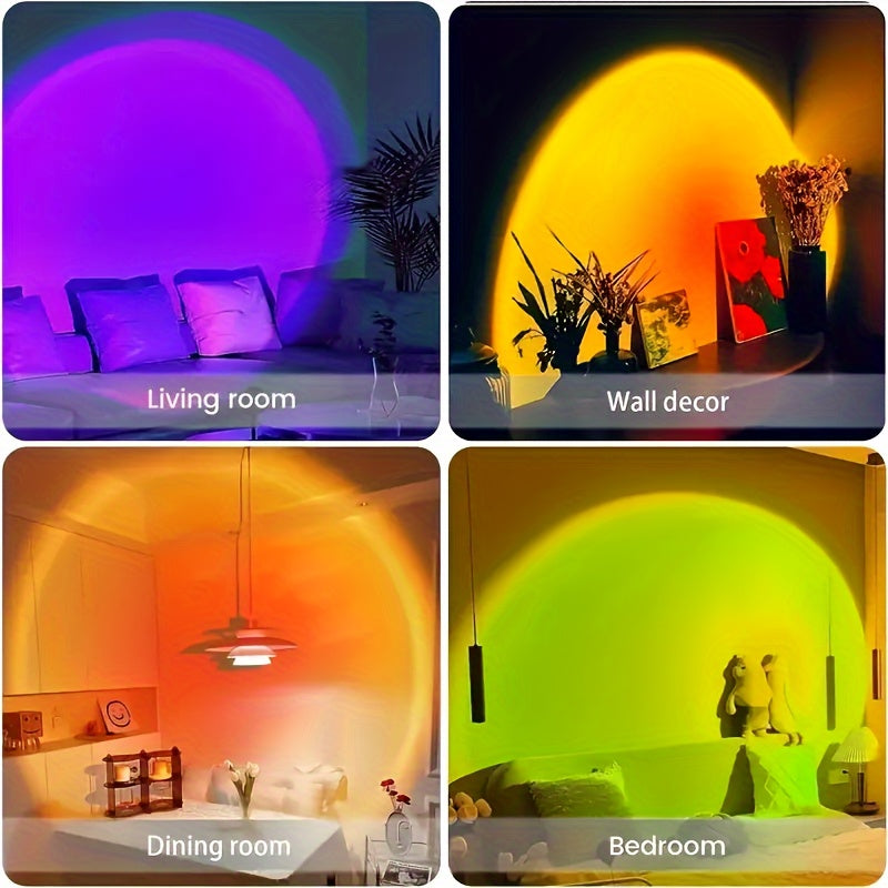 RGB LED Night Light Projector with Remote Control for Bedroom Living Room Parties Weddings Camping USB Powered