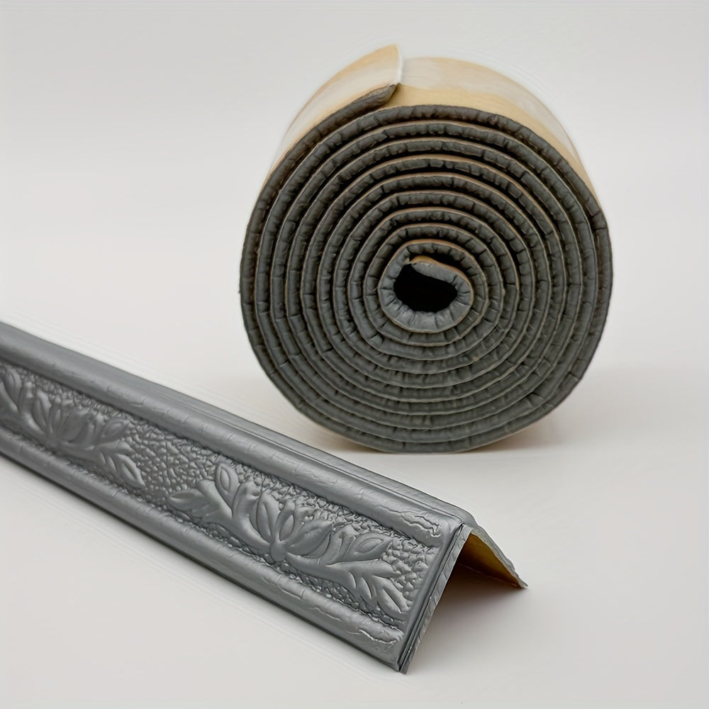 Waterproof XPE Foam Baseboard Molding Trim with Floral Design for Wall Protection and DIY Decor