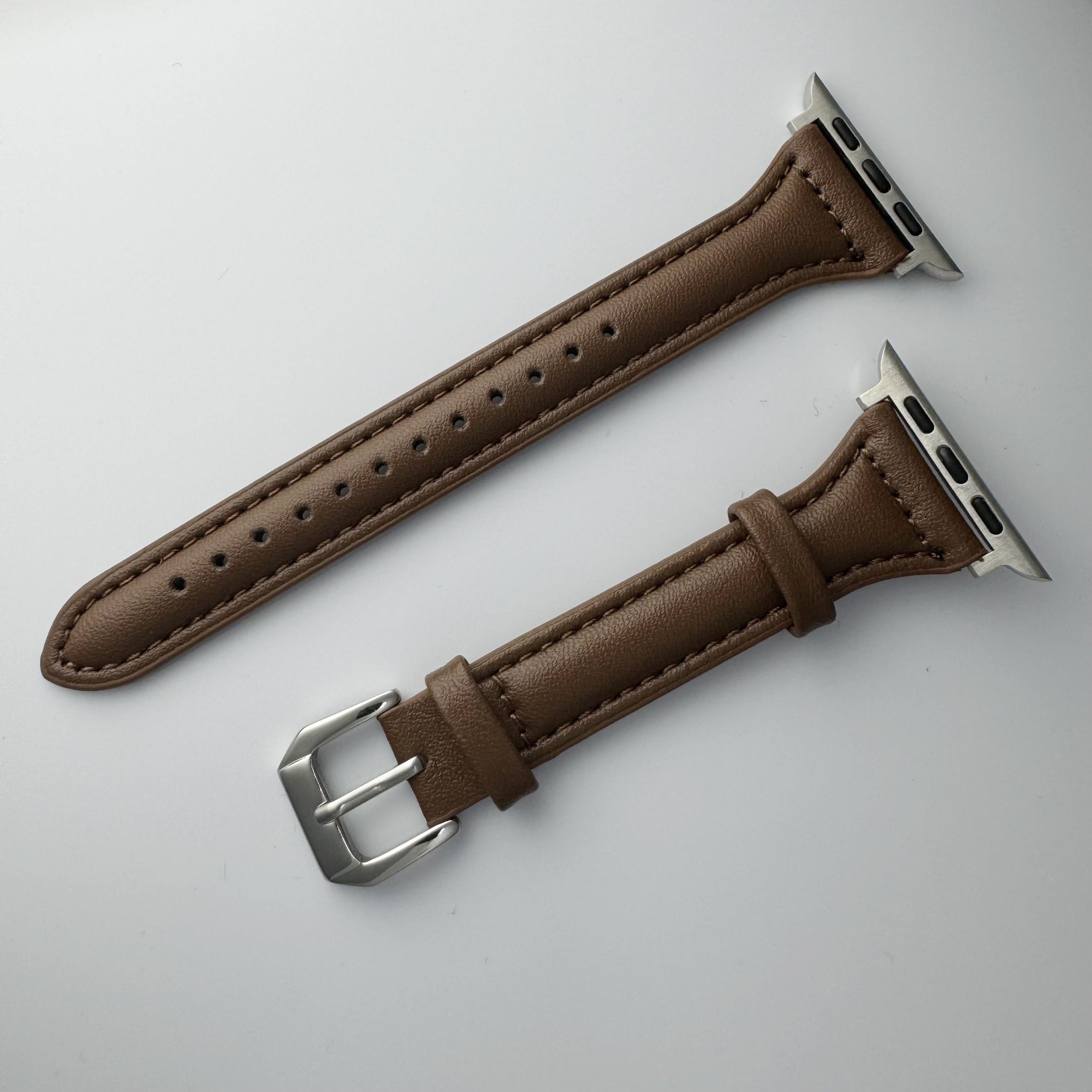 Ultra-Thin Synthetic Leather Watch Strap for iWatch Series 3 4 5 6 7 8 9 Ultra SE