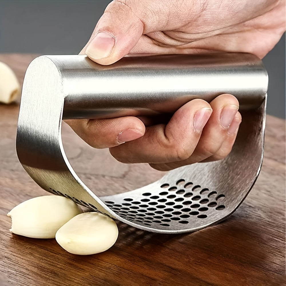 Easy Clean Swing-Style Stainless Steel Garlic Press Kitchen Tool
