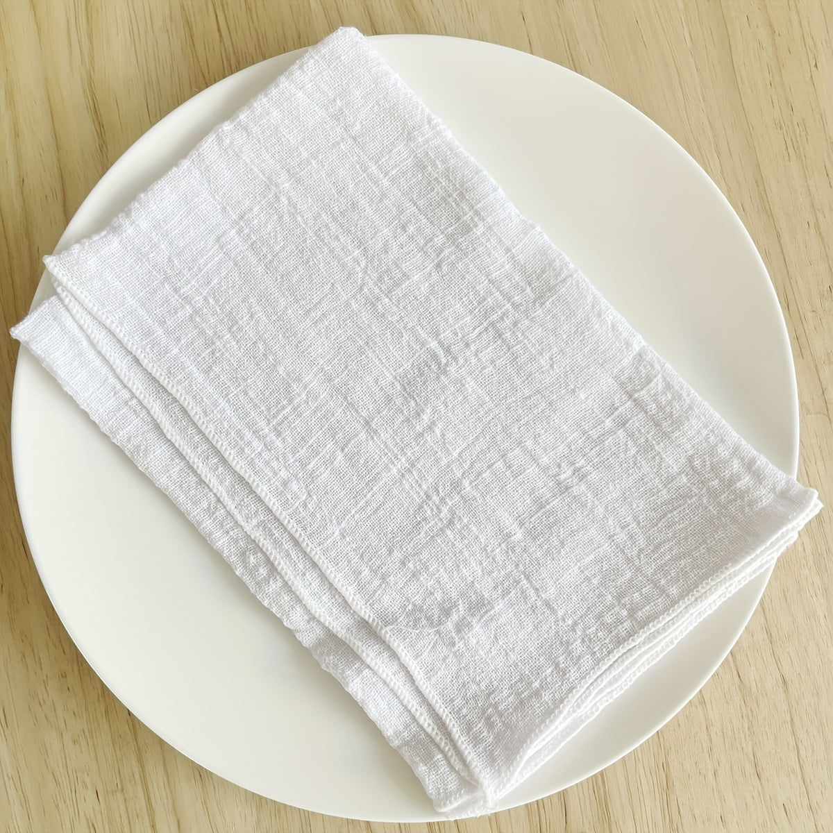 Set of 10 Solid Color Woven Rectangular Table Napkins 40x40cm for Weddings and Dining