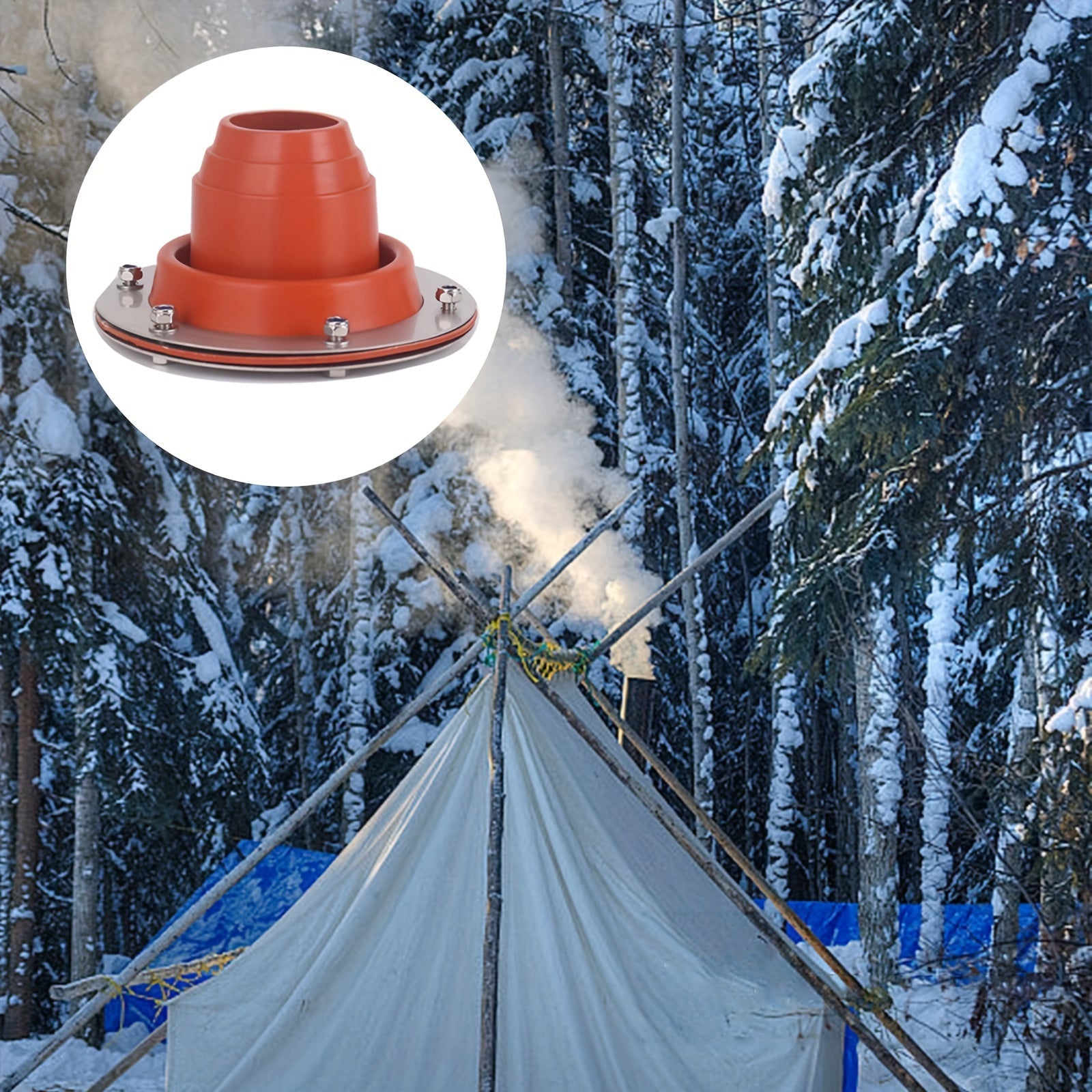 Silicone Tent Pipe Seal Kit for Camping Heating Cooling Equipment