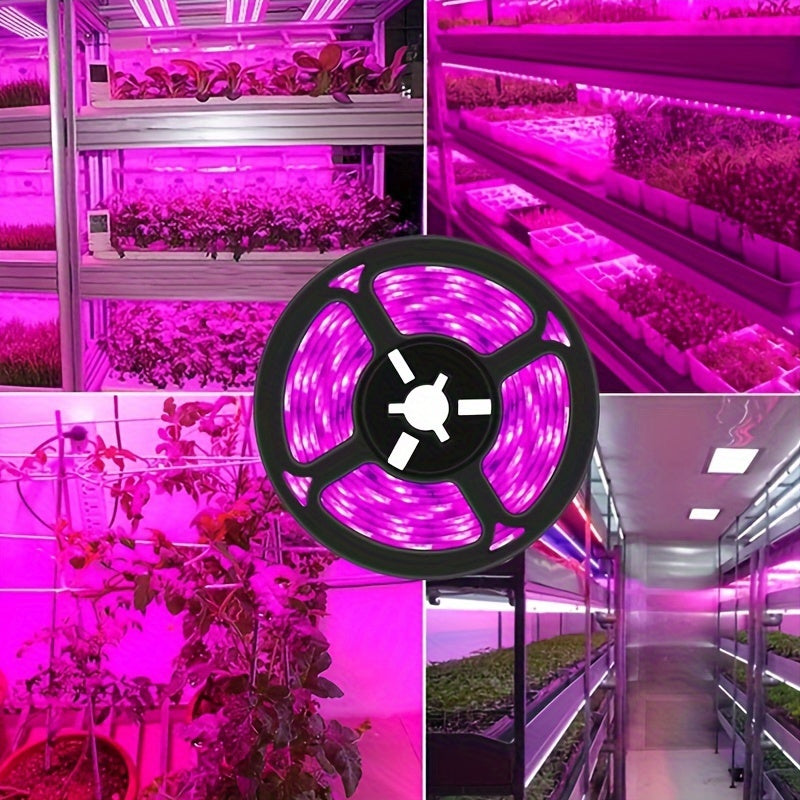 USB-Powered LED Grow Light Strip for Hydroponic and Greenhouse Plants Adjustable Length