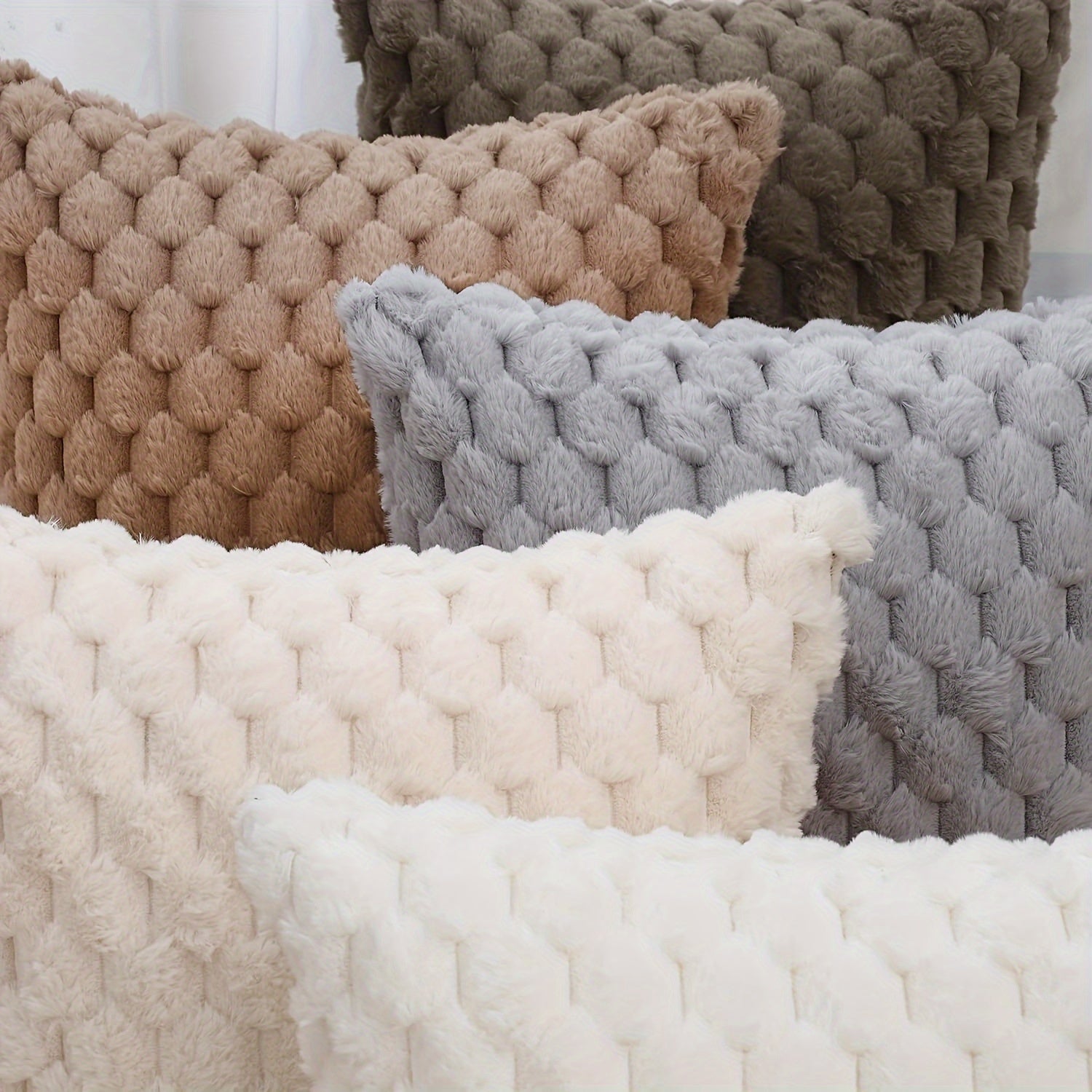 2-набор мягких подушек из искусственного меха с застежкой-молнией, машинная стирка и универсальные для домашнего декора или подарков на Рождество.