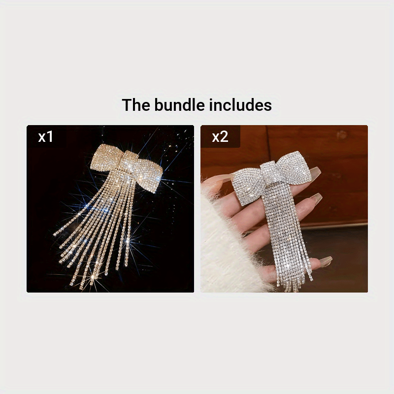 Chic Hair Accessory with Water Drill Tassels and Butterfly Bows for Elegant Hairstyles
