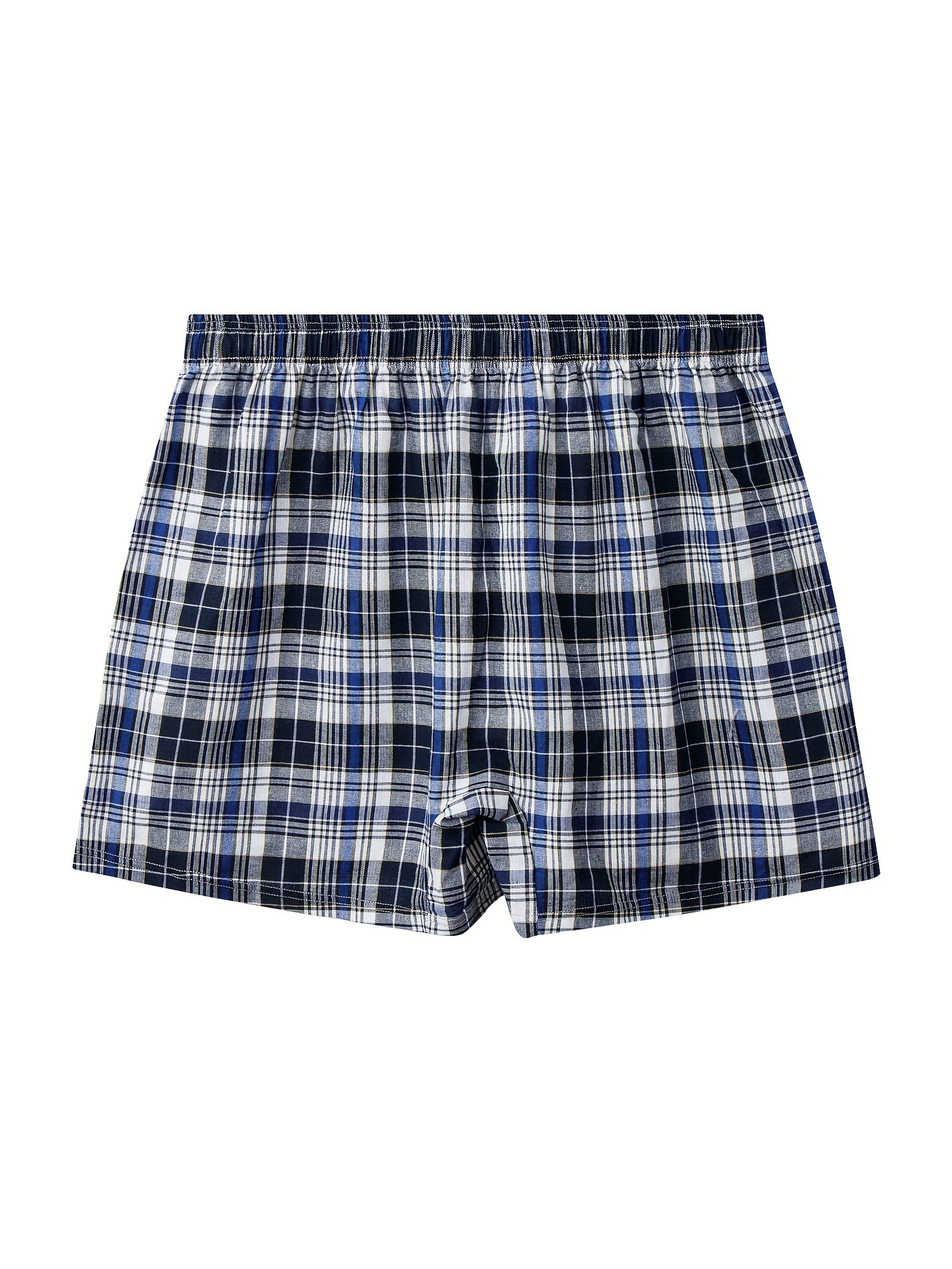 Men's Checkered Cotton Boxer Shorts Loose Fit for Home Leisure