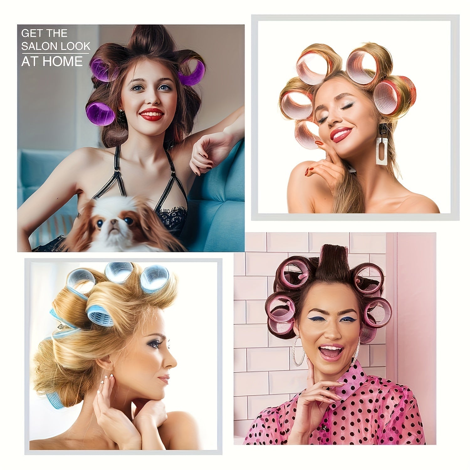 Set de rulos para cabello sin calor para mujeres, 18 piezas, rulos sin calor con pinzas para todo tipo de cabello