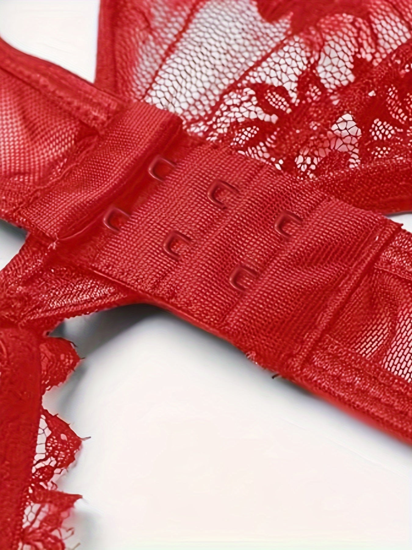 Lingerie Lace Teddy with Open Bust and Crotch Mesh Bodysuit Stocking