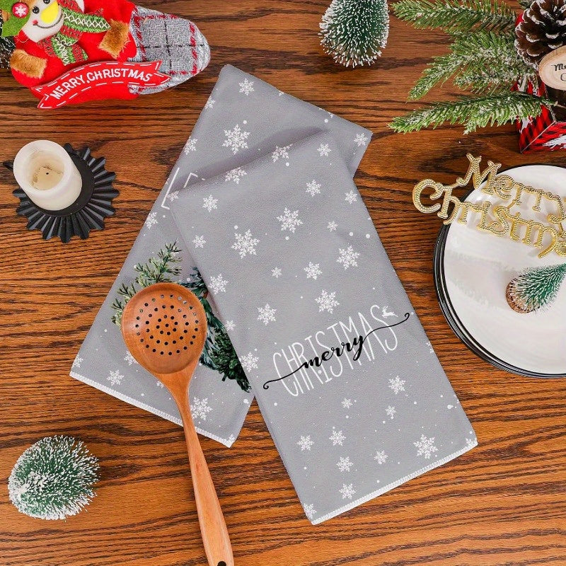 Set of 2 Christmas Kitchen Towels 45.72x66.04cm Holiday Dish Drying Decor