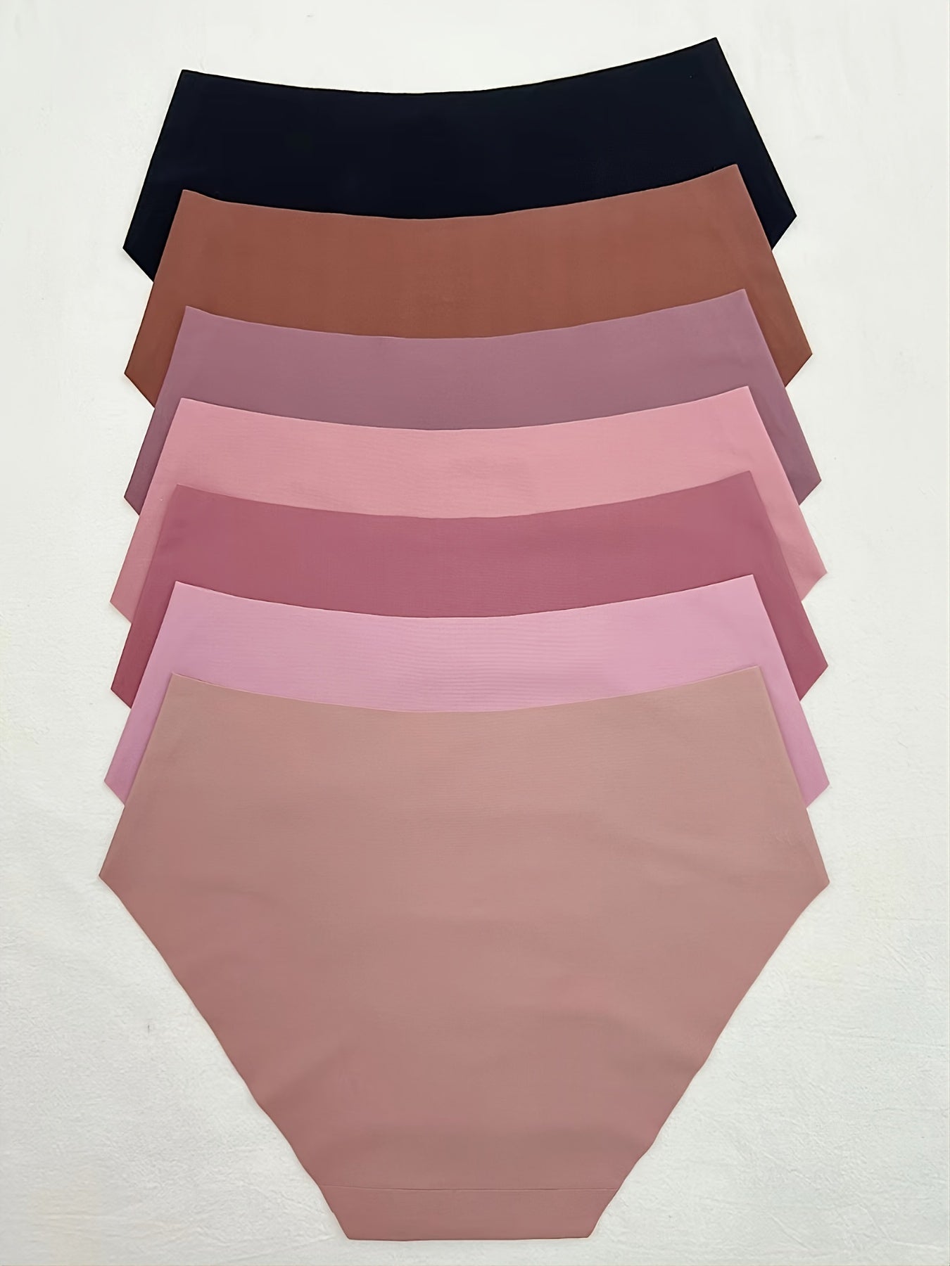 7-Piece Seamless Hipster Panties for Women Solid Bikini Briefs Comfortable Underwear