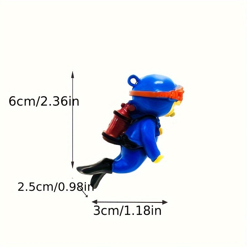 Mini PVC Aquatic Diver Figurine for Aquarium Decor Fish Tank Accessory