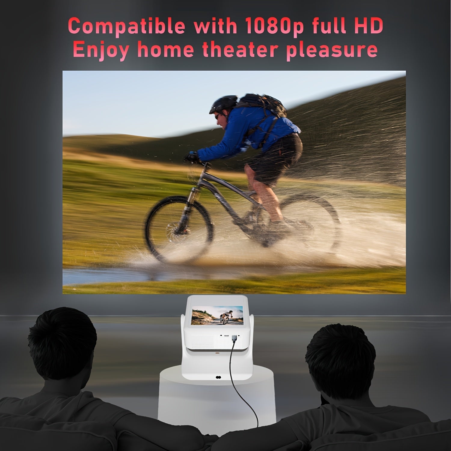 Proyector inteligente Android 12 Pantalla táctil 1080P compatible 4K para cine en casa