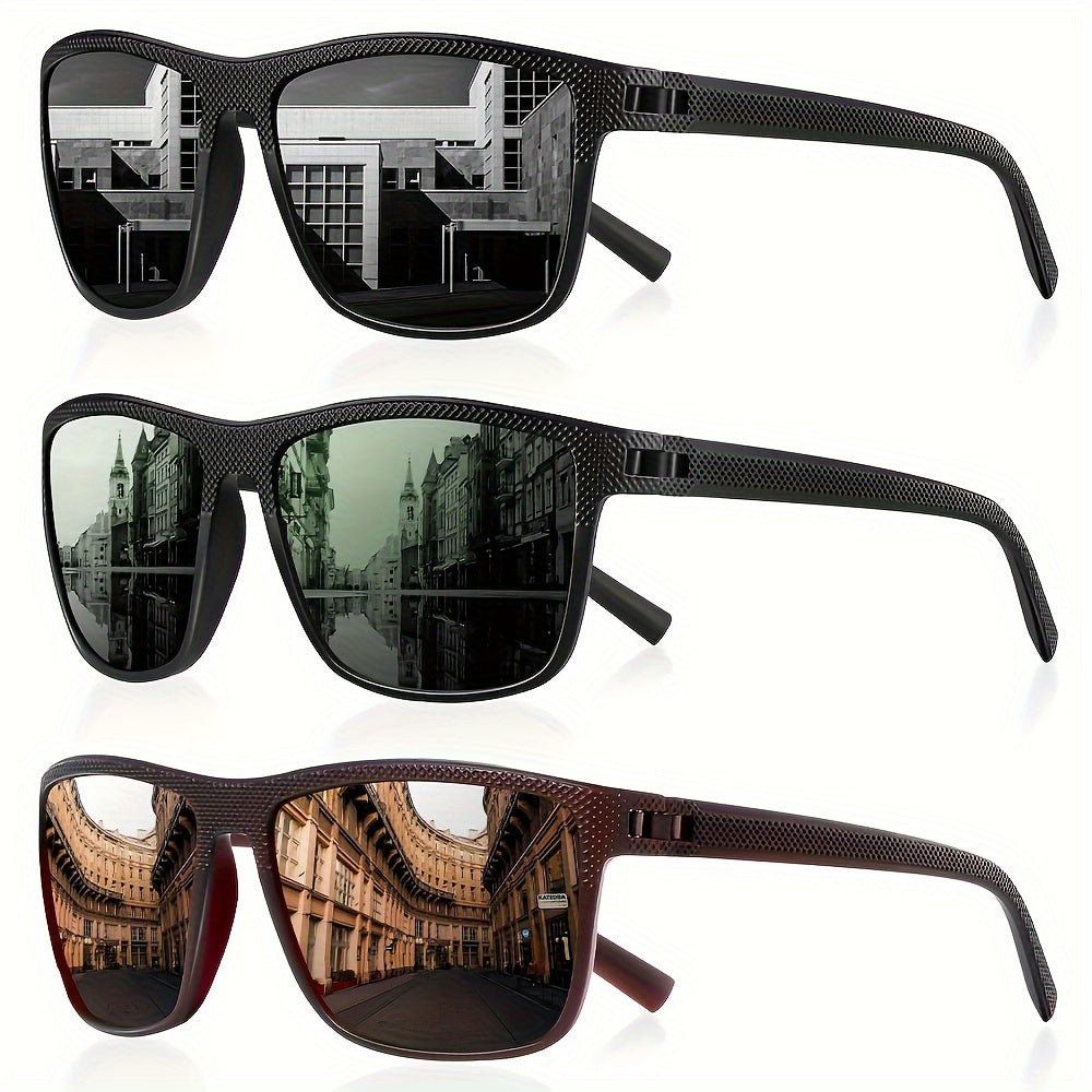 Erkaklar uchun kvadratli polarizatsiyalangan ko‘zoynaklar, engil, zamonaviy, haydash, baliq ovlash, golf uchun