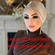 2 Ayollar uchun Oq va Qora Rangli Qisqichli Hijob Kapa - Ramadan va Norasmiy Kiym uchun Yengil, Cho'ziluvchan Polyester Ostki Shlyapalar