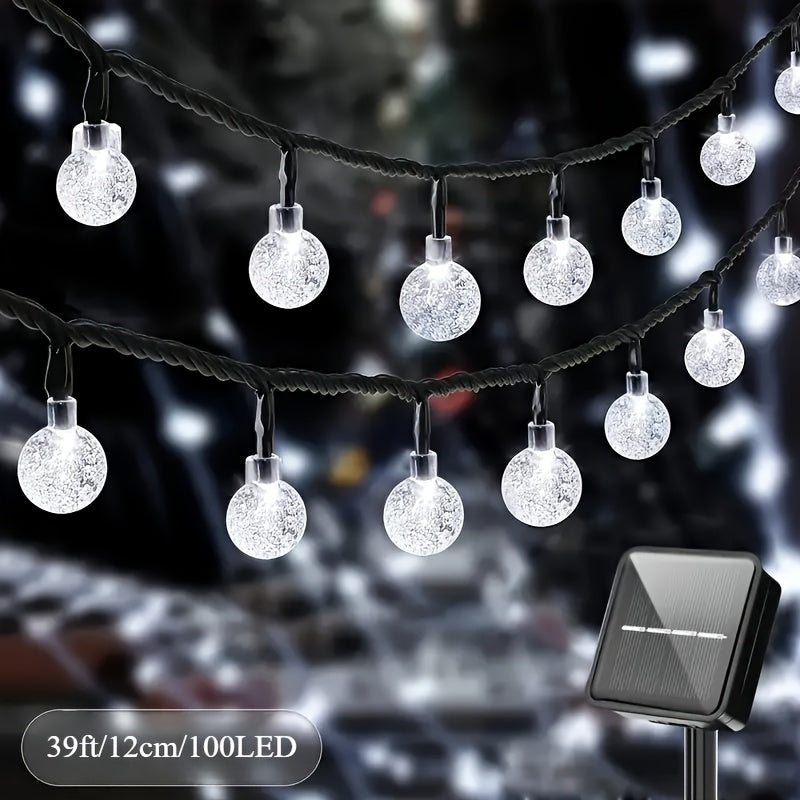 Solar-Powered LED Bubble Lights with Smart Sensor Adjustable Brightness for Garden Pathway and Wedding