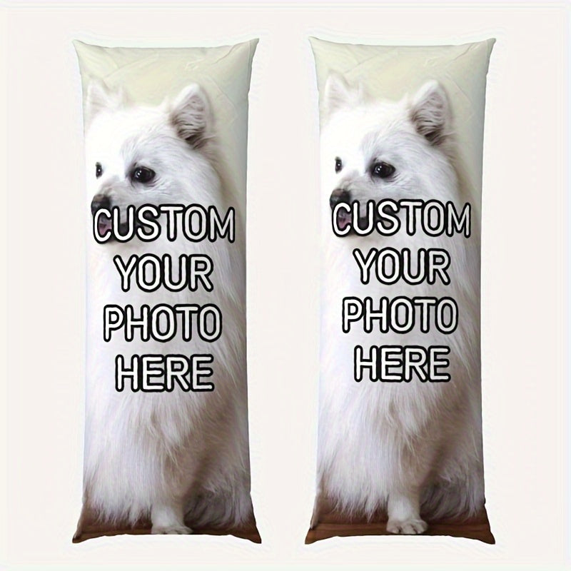 Pet Photo Body Pillowcase Short Plush Double-Sided Print for Cat Dog Lovers Personalized Gift