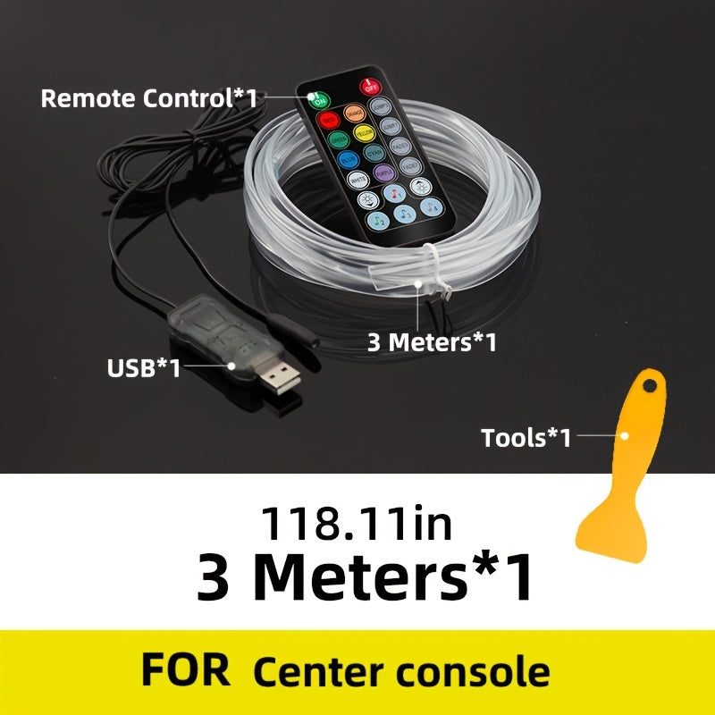 24V RGB Avtomobil ichki LED chiziq chiroqlari, masofadan boshqarish bilan musiqa tugmasi nazorati