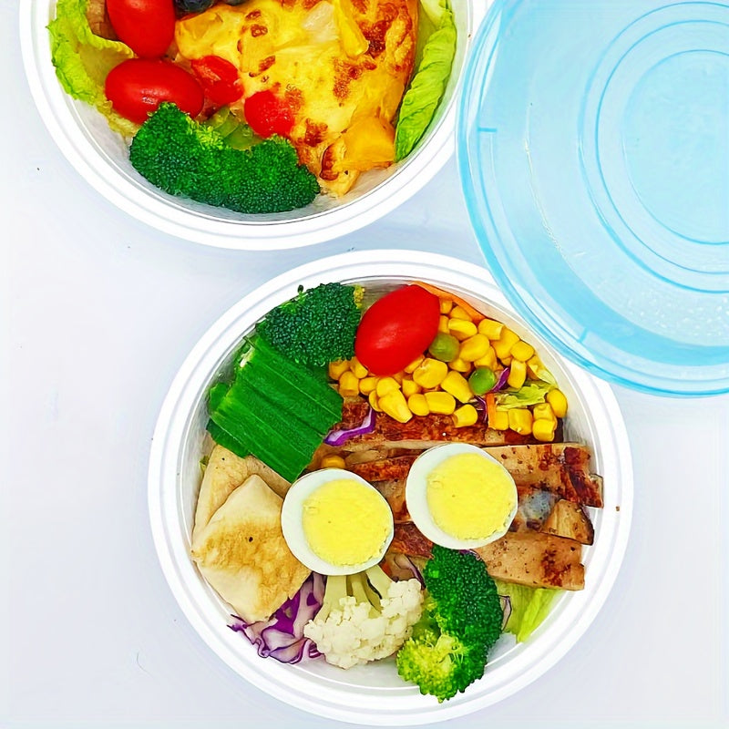 Set of 22 Blue and White Porcelain Meal Prep Containers 450ml with Lids