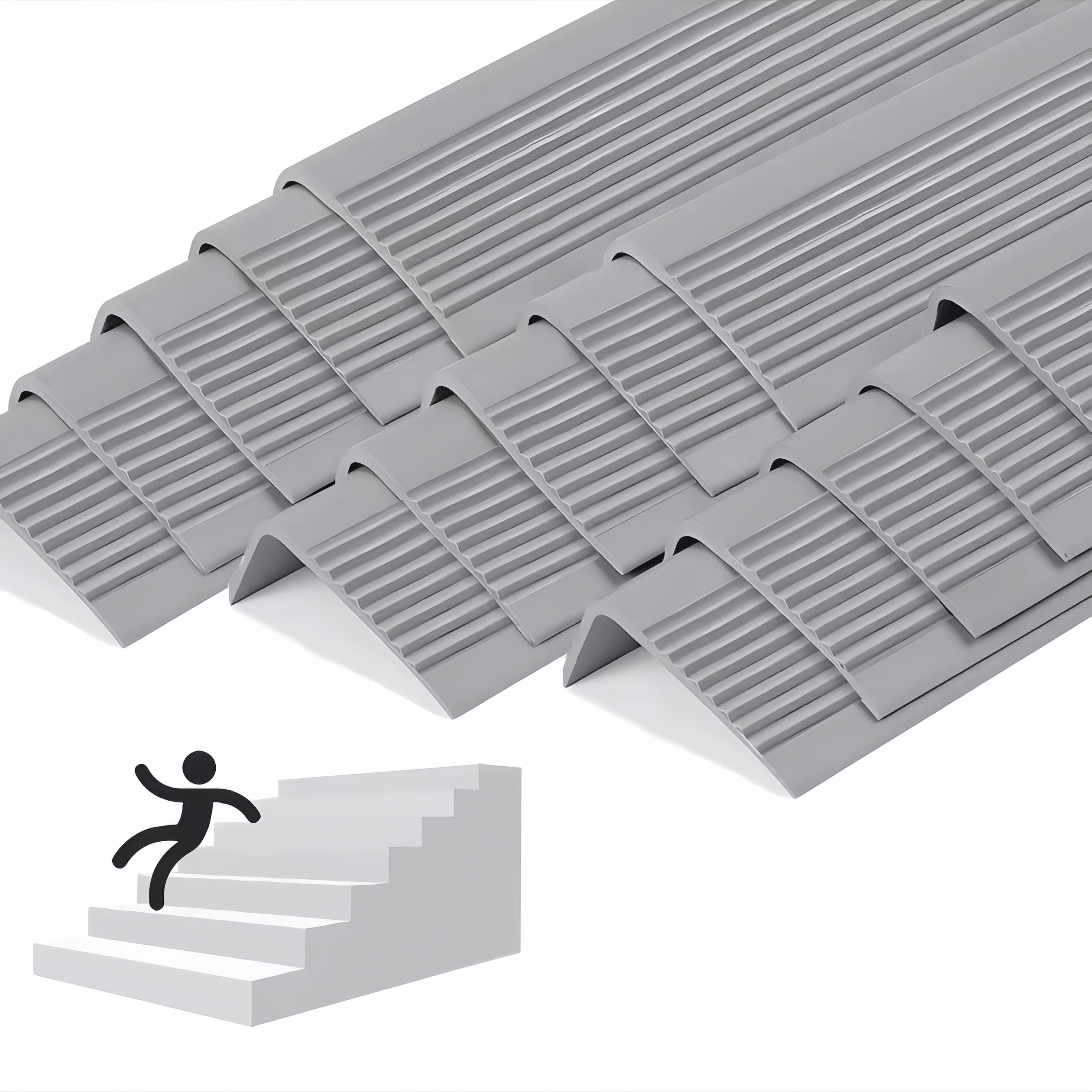 Self-Adhesive Anti-Slip L-Shaped Stair Strips with PVC Corner Protectors