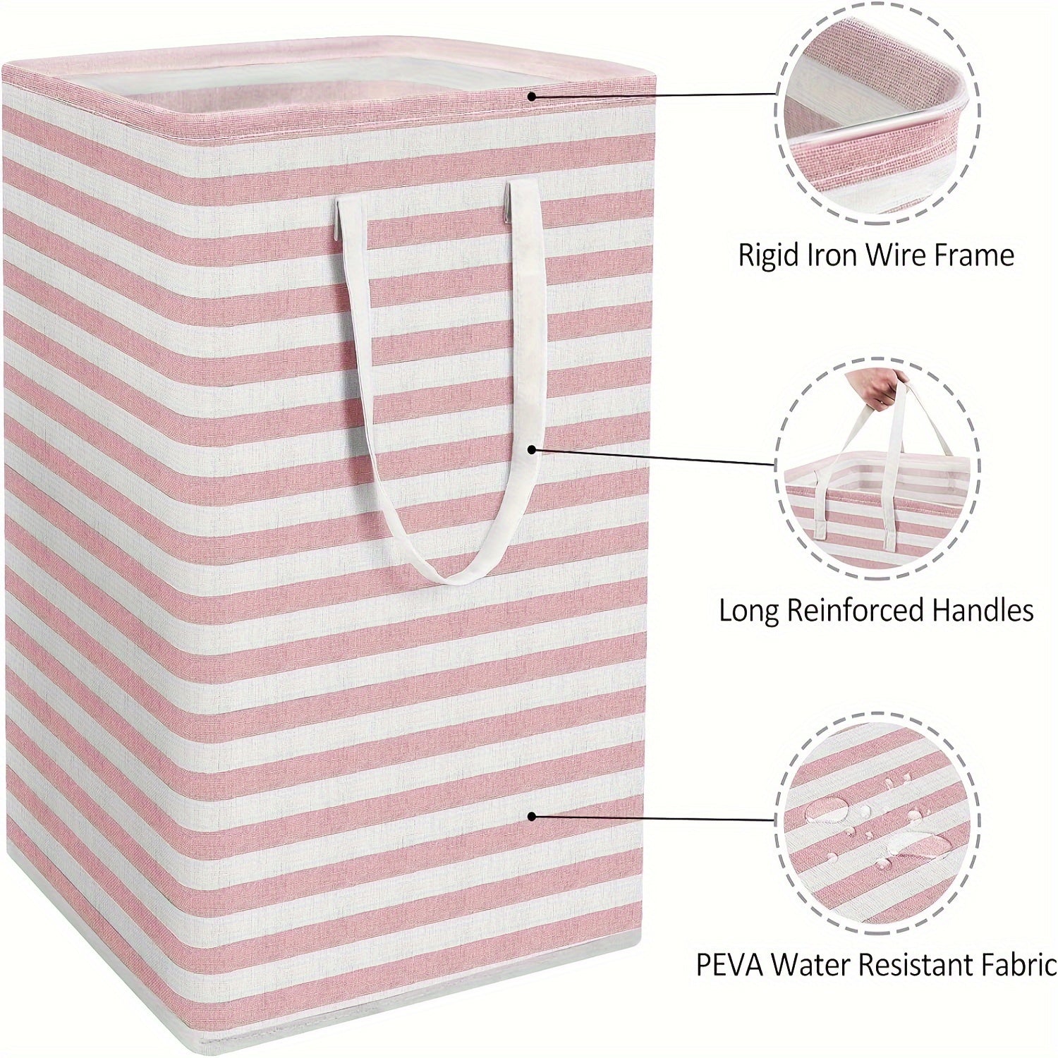 Gran cesta de ropa plegable con asa, cesta rectangular de almacenamiento para ropa, juguetes y quilts, tela resistente al agua