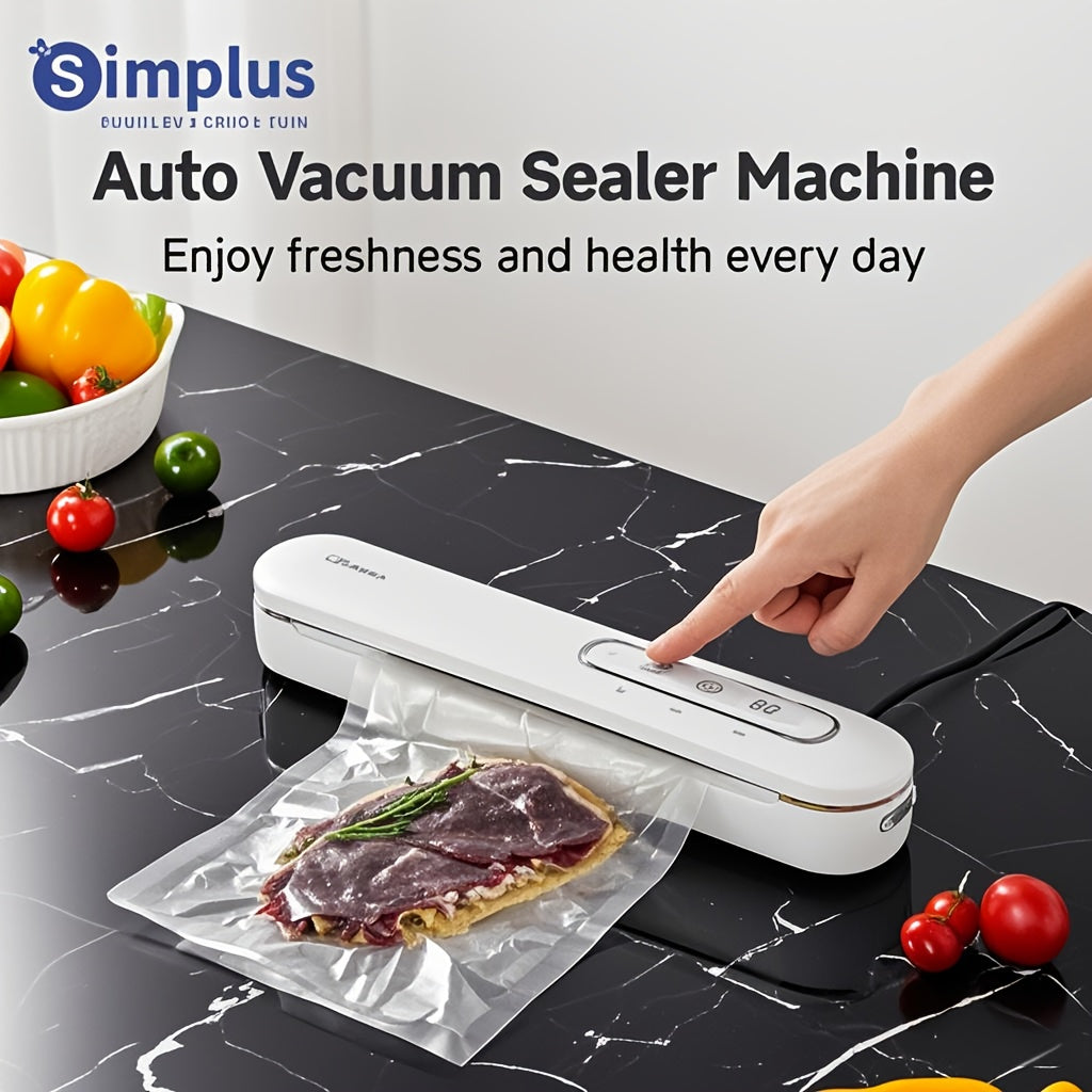 Simplus 1 dona Portativ Avtomatik Havo chiqaruvchi Mashina, 3 Ta Rejim bilan, 60kPa Kuchli Suvish, 6X Yangiqlikni Oshirish, 29.97cm Yopish Lentasi, Bir Bosing bilan Ishlash, Yoqimli Qoplamalar, Ikki tomonlama qulflash - Ideal