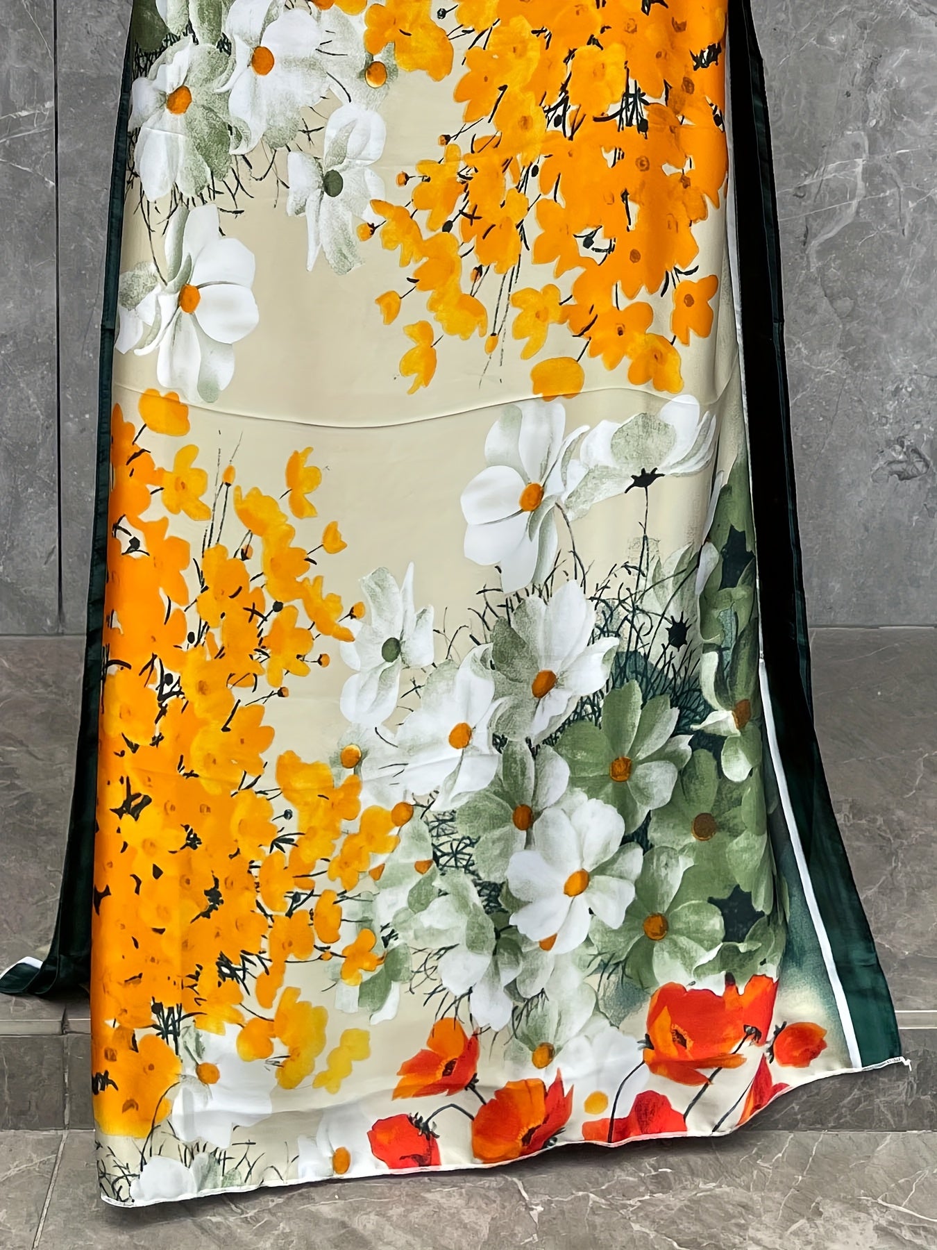 Плюс сайз женское макси платье-кафтан с цветочным принтом для лета, пляжное, повседневное