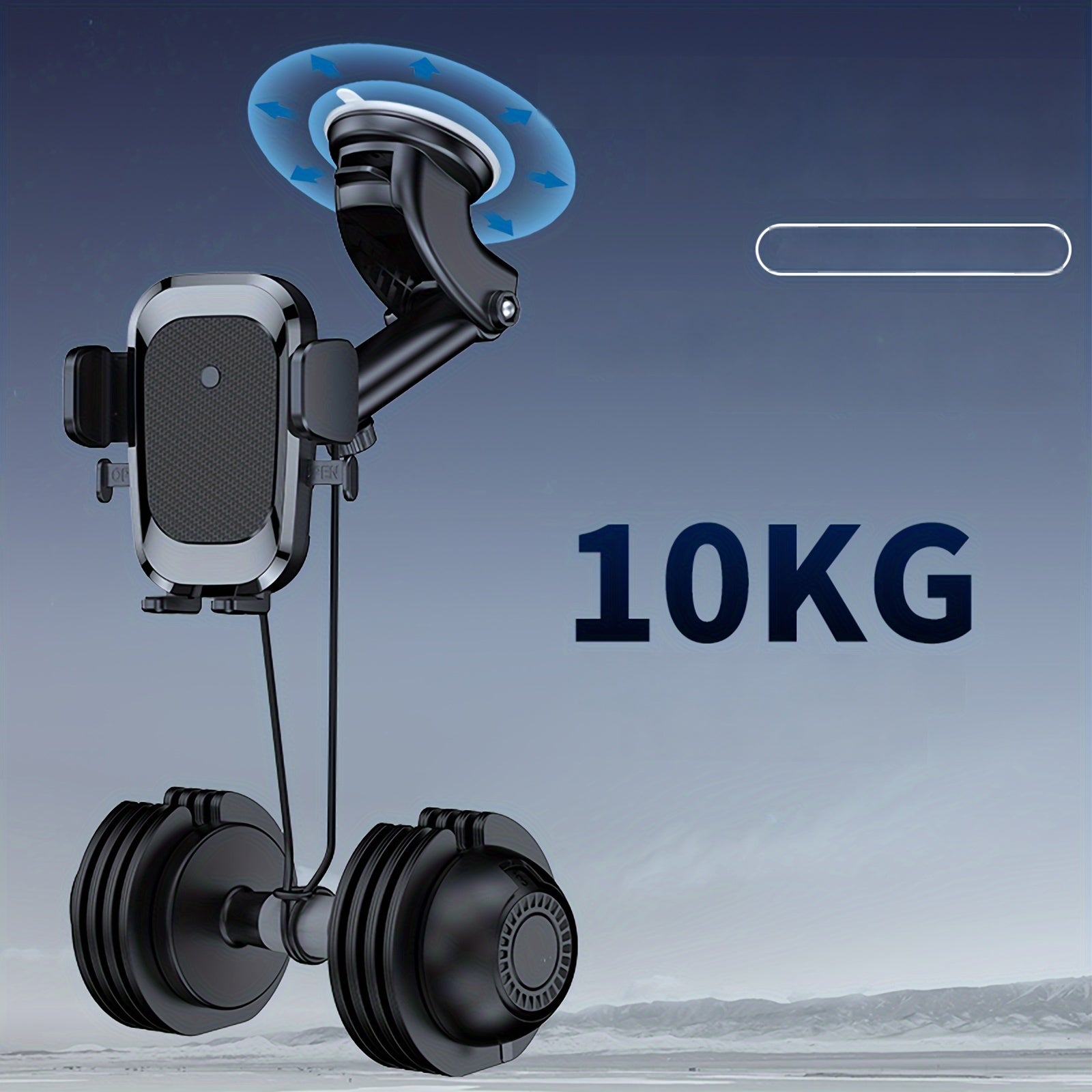 Soporte universal para teléfono de coche ajustable con giro en el tablero