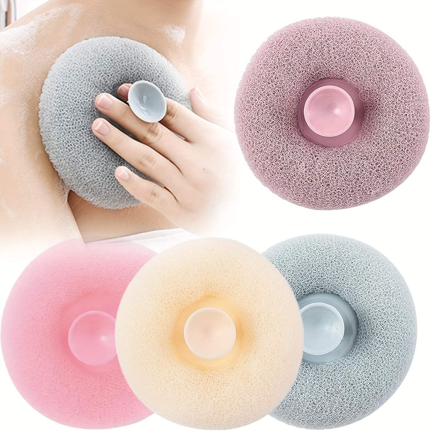 Unisex Exfoliating Shower Brush Wall Mount with Suction Cup Spa Bath Scrubber