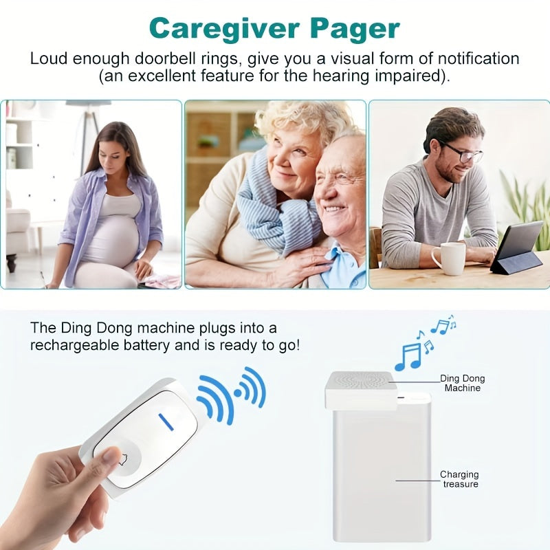 Wireless Doorbell with 38 Ringtones Long-Range Remote USB Powered