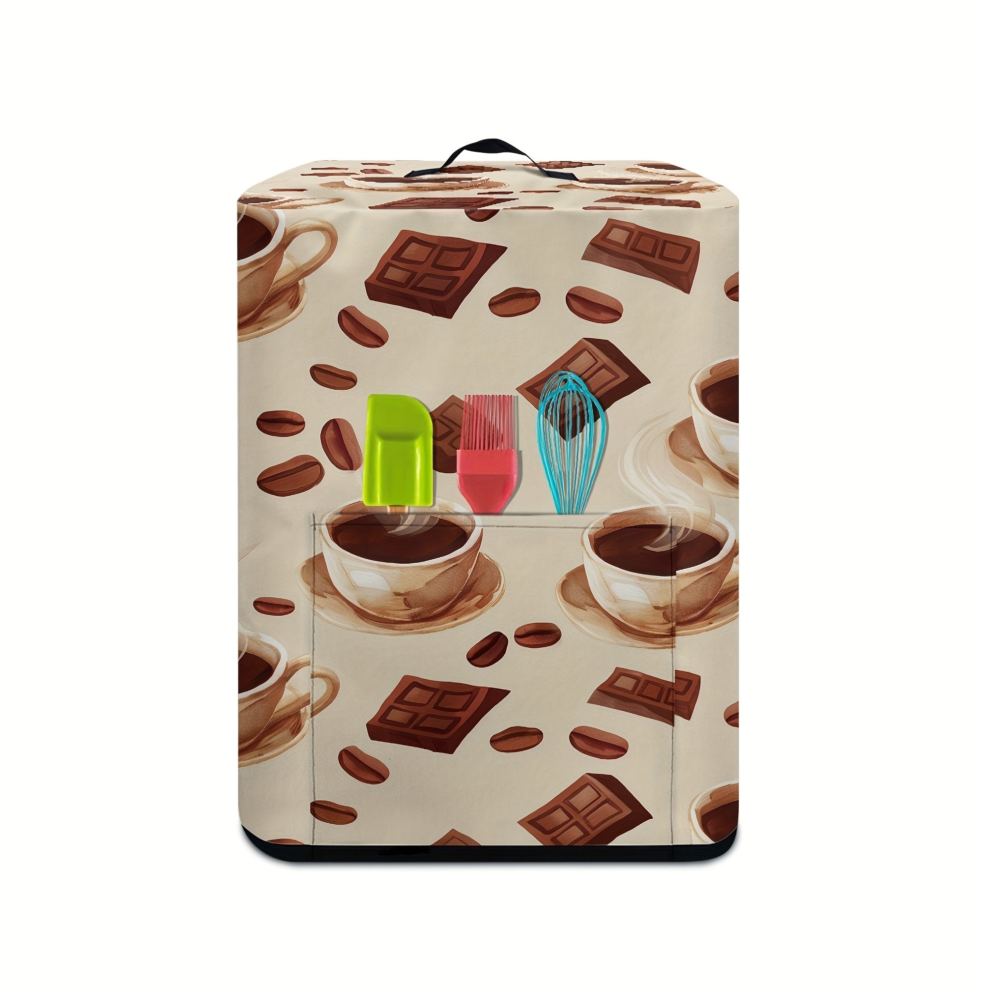 Ko'p funksiyali oshxona apparati qopqog'i tutqichi va qog'oz sochiq sumkasi bilan, elektr qozon, bosim qozoni va havo fritöre uchun mos. Havo fritöre uchun qahva mavzusidagi chang qopqog'i, mukammal.