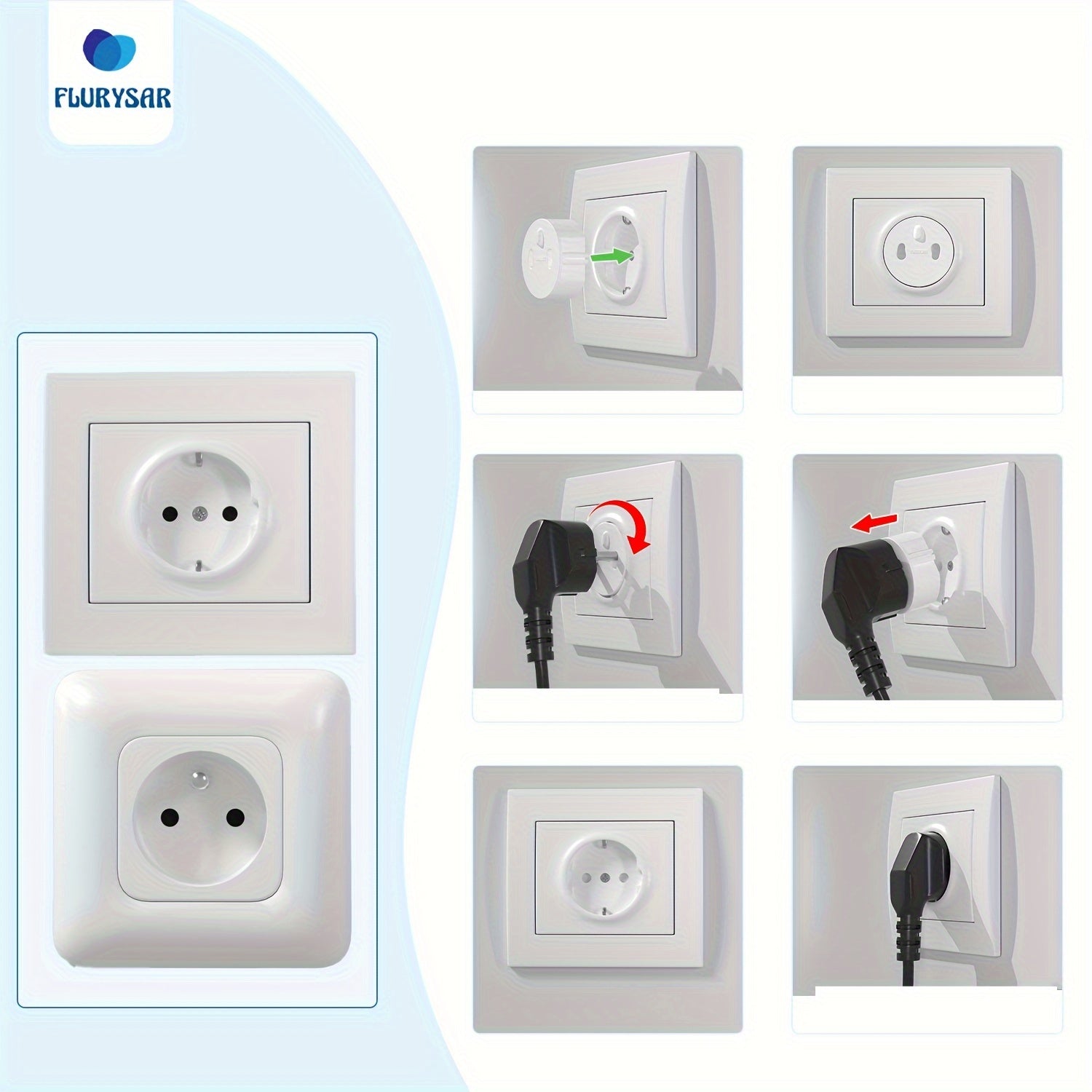 20-Pack White BPA-Free ABS Outlet Covers for Child Safety
