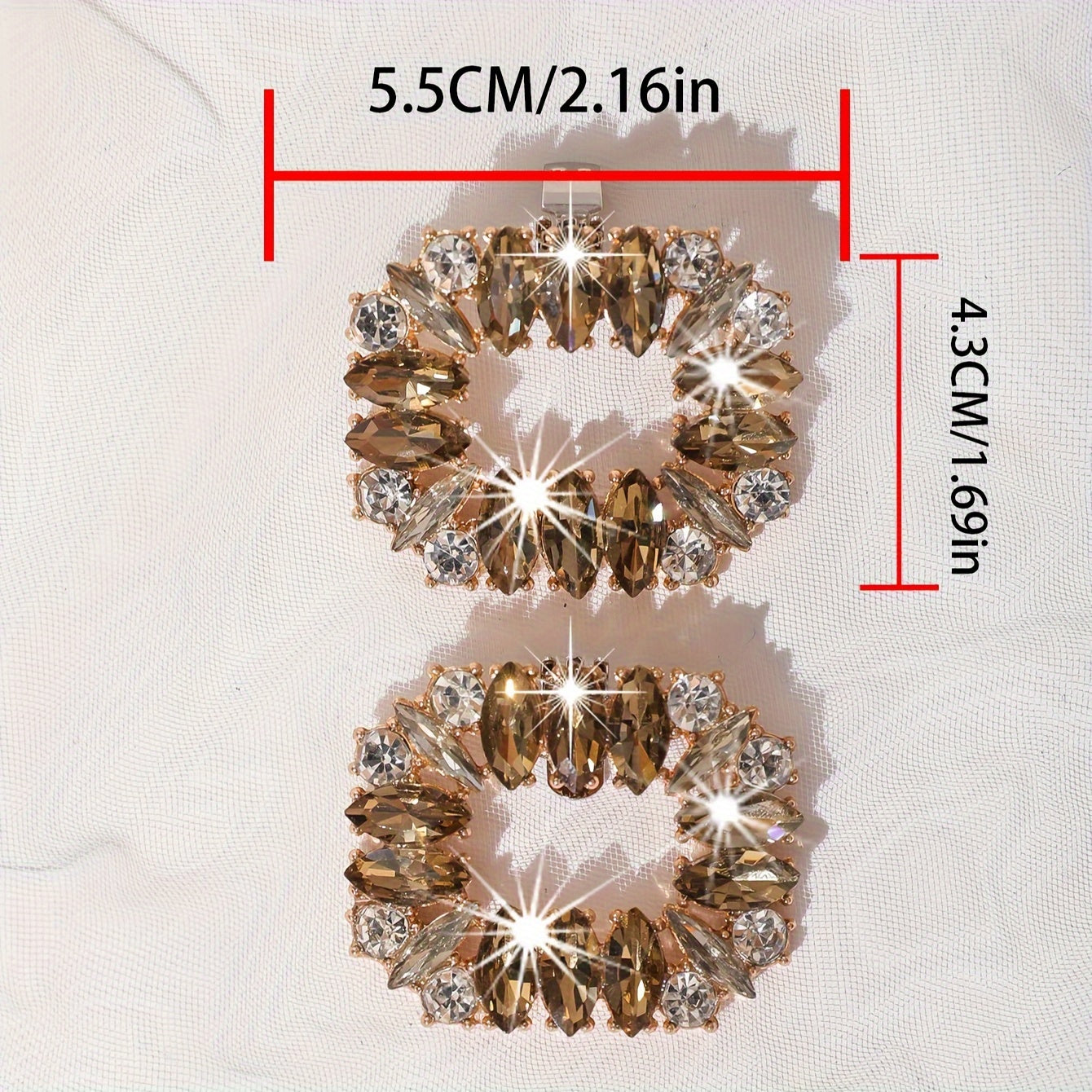 Women's Crystal Metal Buckle Shoe Accessories for High Heels and Dress Shoes