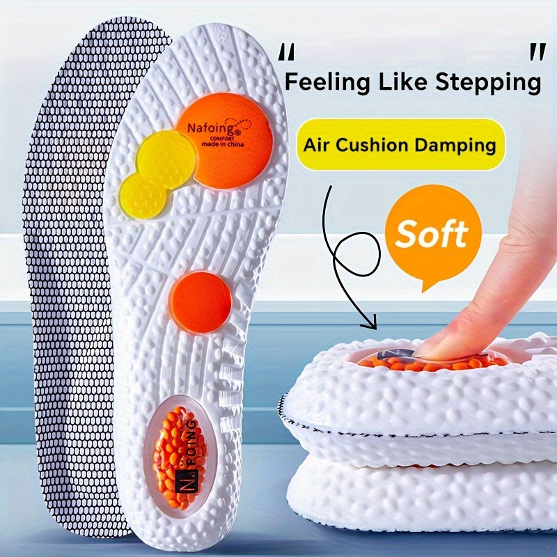 Unisex Soft Fabric Sports Insoles Breathable Shock Absorbing Cushions