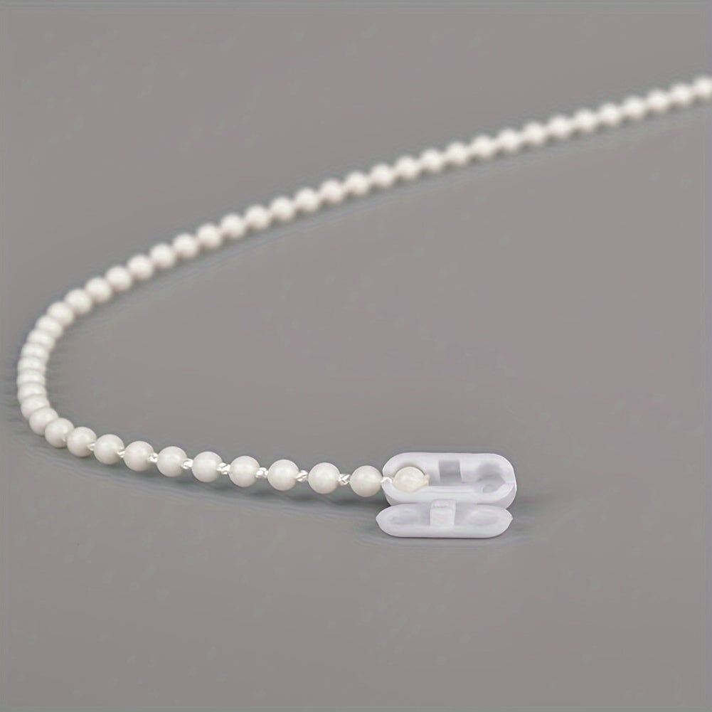 Ten Pieces Modern White Vertical Blinds with Bead Buckles for Home Decor