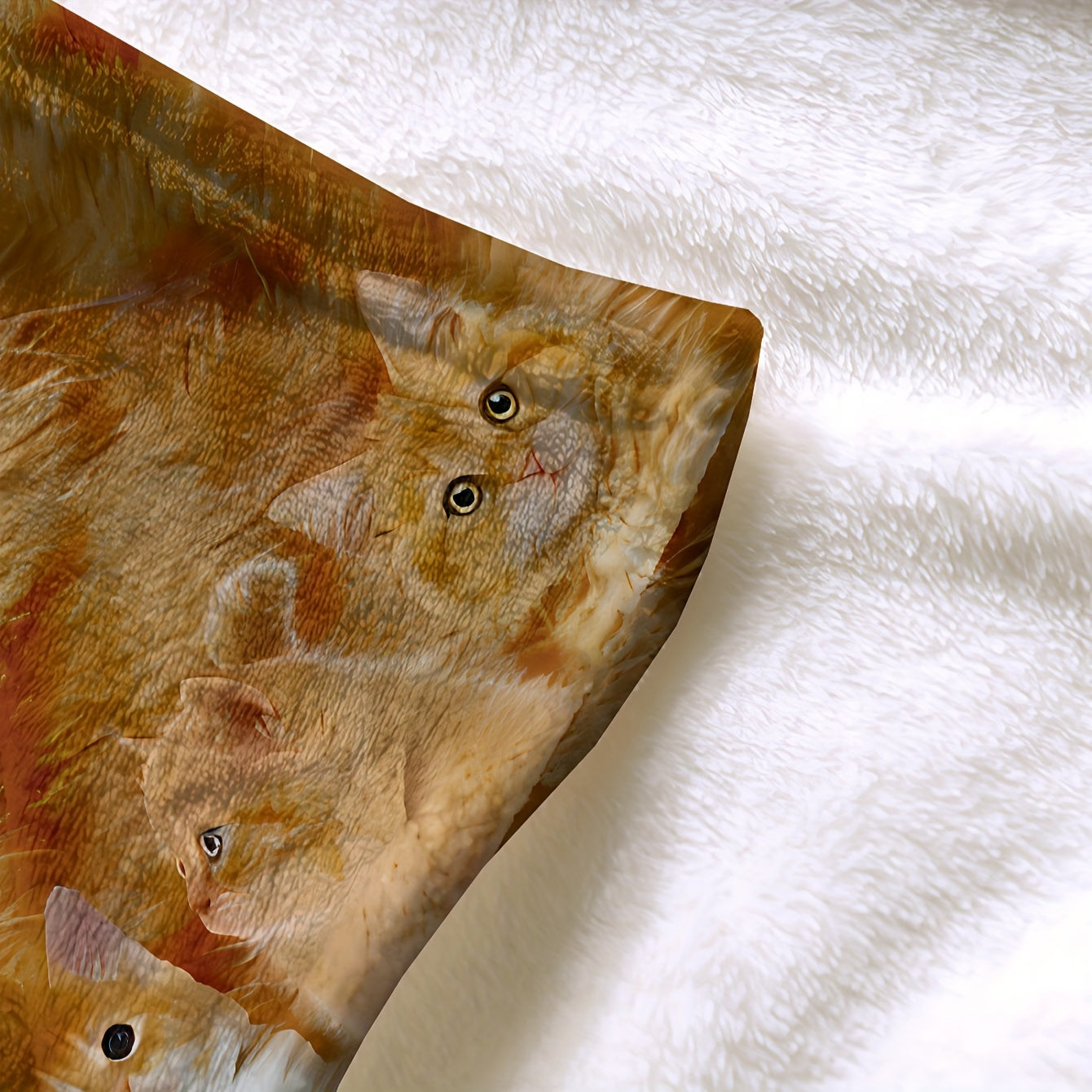 Polyester Digital Print Cat Blanket for Napping Camping Outdoor Activities