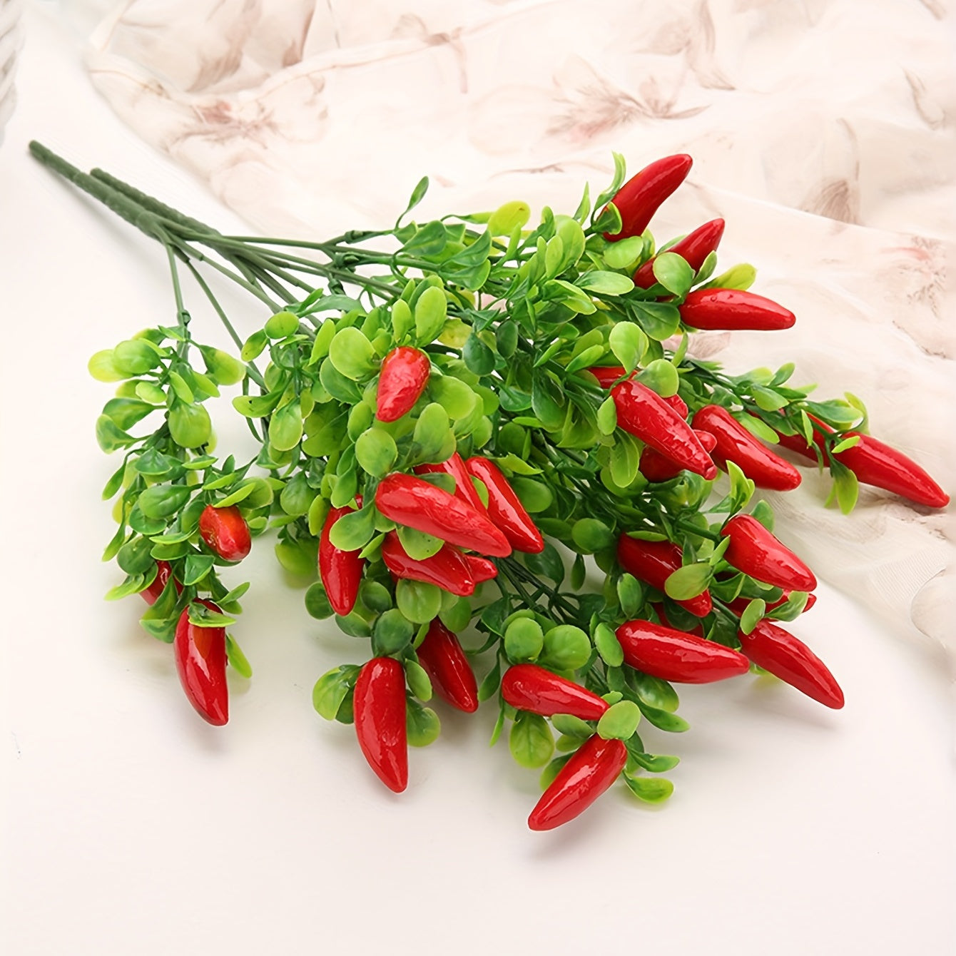 Artificial Chili Pepper Flower Bouquet Indoor Outdoor Decor Artificial Plant Arrangement