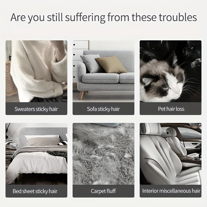 Cepillo de polvo reutilizable de doble cara para eliminar pelo de mascotas en ropa y muebles