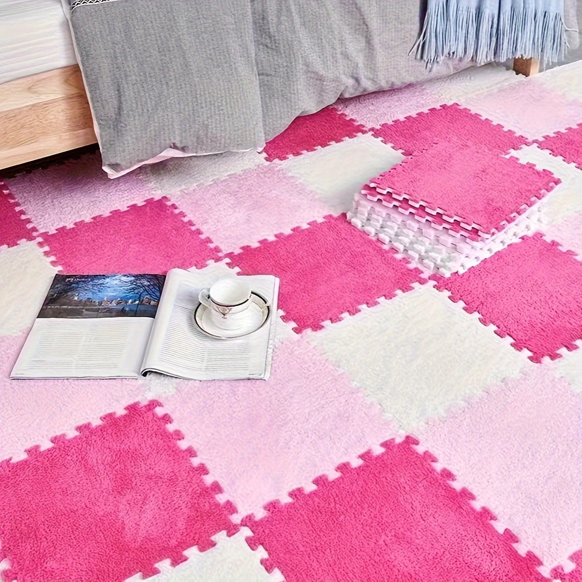 Набор из 24 моющихся ковров, ковры с блокировкой, которые можно разрезать по размеру, легкие коврики для отдыха, идеально подходят для домашнего декора и мест с высокой проходимостью, идеальный подарок на весну
