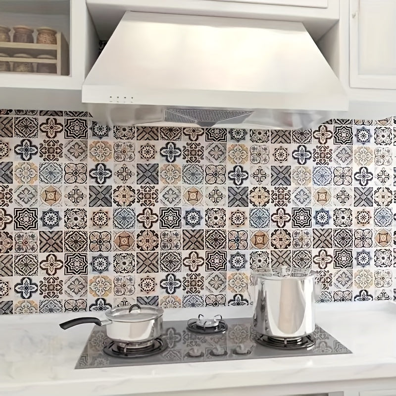 Waterproof Oil-Resistant Kitchen Wall Stickers Heat-Resistant DIY Wallpaper for Cabinets