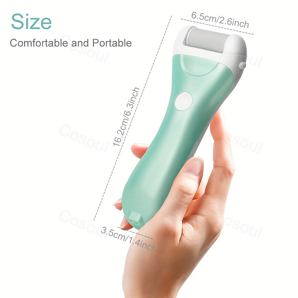 Rechargeable Electric Foot File Callus Remover for Dead Skin Heels with USB Charging and Multiple Grinding Heads