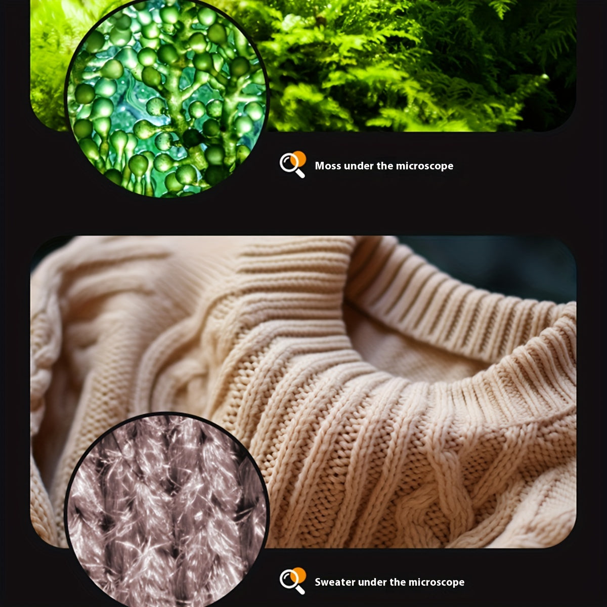 Mini microscopio de juguete con luz LED 60X-200X para exploración al aire libre de niños