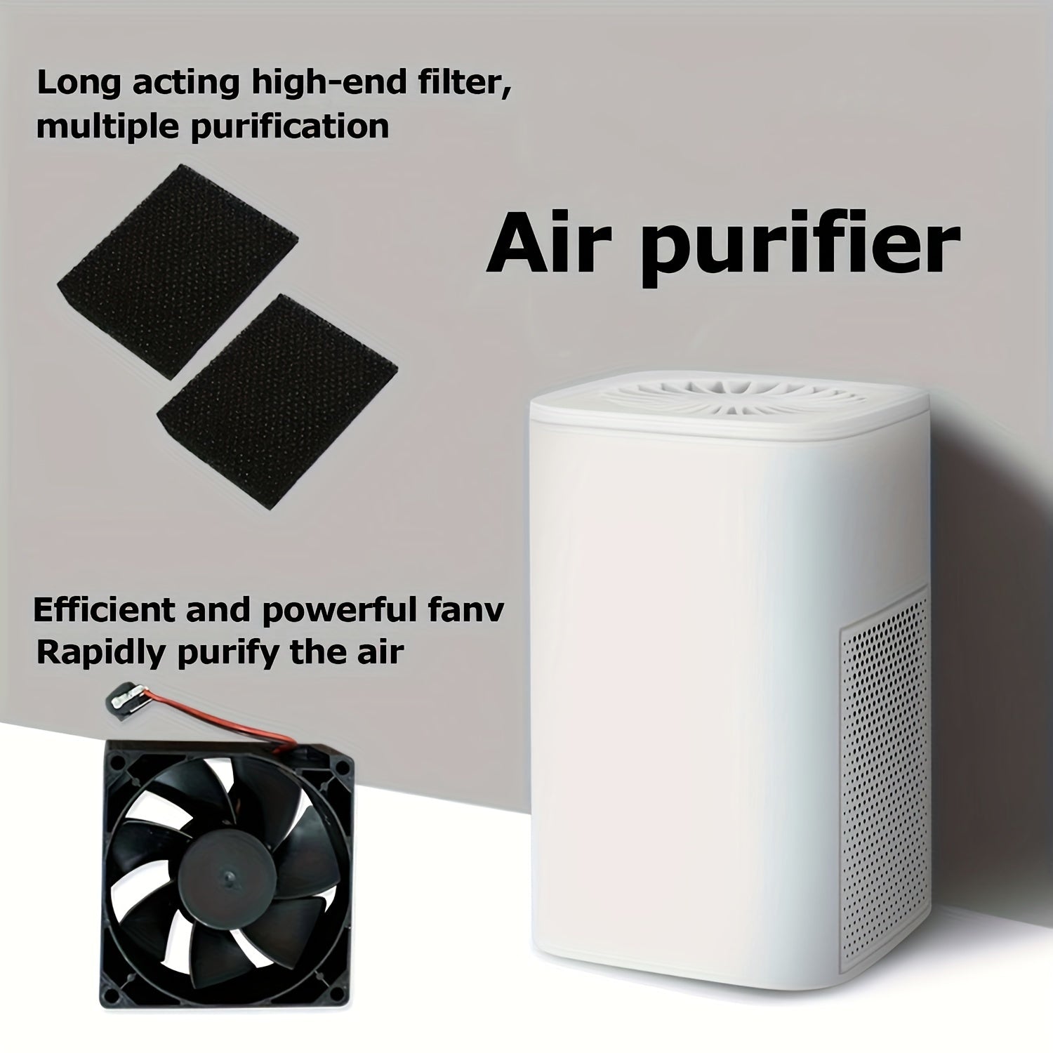 HEPA Air Purifier with Built-in Fan USB Powered Quiet for Home Office