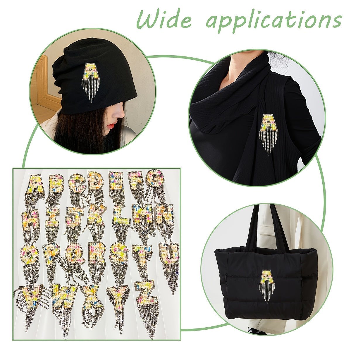 Women's Rhinestone Letter Brooch Irregular Woven Design Jewelry