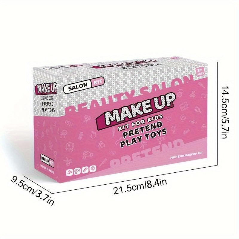 17-Piece Girls' Beauty Salon Set with Haircut Toys and Styling Accessories