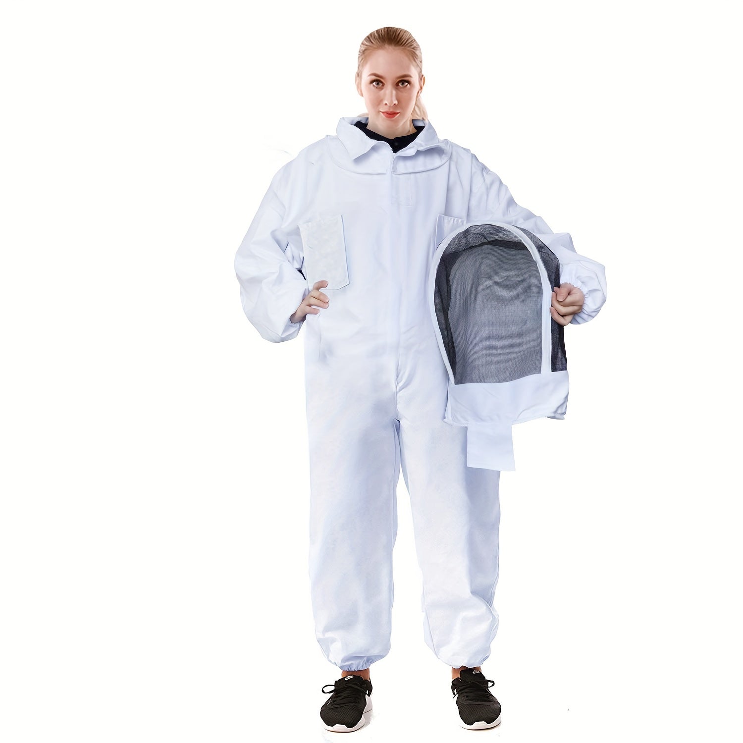 Durable Full-Body Beekeeping Suit with Veil Hood for Urban Farming
