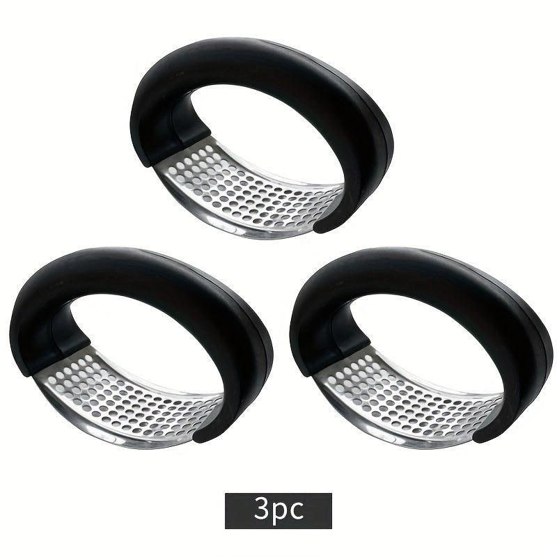 Stainless Steel Garlic Press with Ergonomic Handle for Kitchen Use