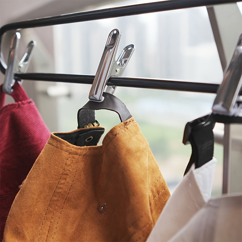 Juego de 6, 12 o 20 pinzas de ropa de acero inoxidable con almohadillas de agarre blancas suaves, pinzas para ropa, toallas, calcetines y ropa interior