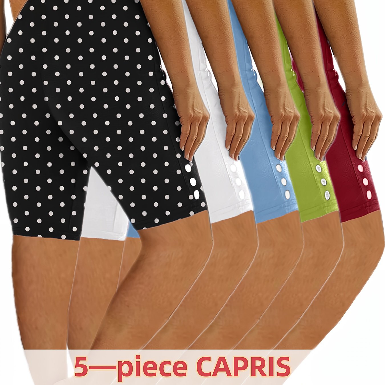 Women’s Sports Shorts Set, 5-Inch, Elastic Waist, Workout Yoga Running